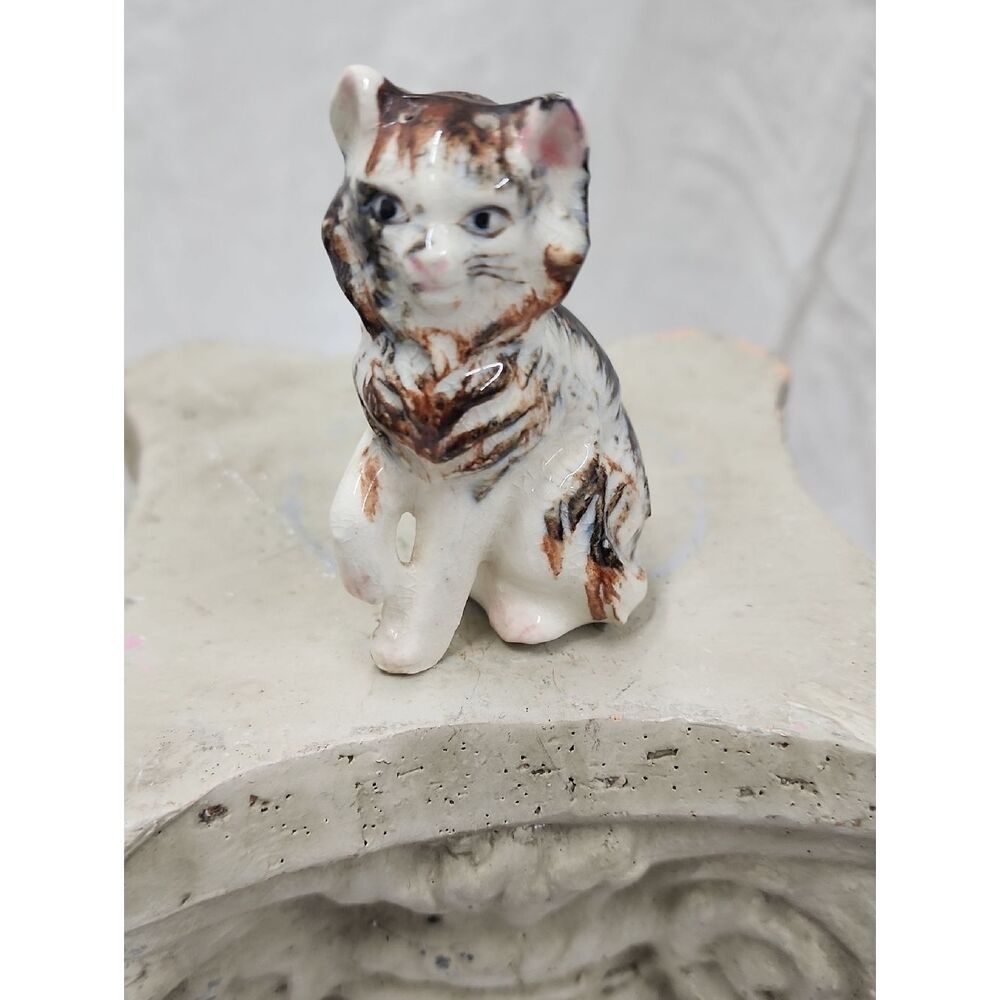 Vintage Tabby Cat Ceramic Salt Shaker